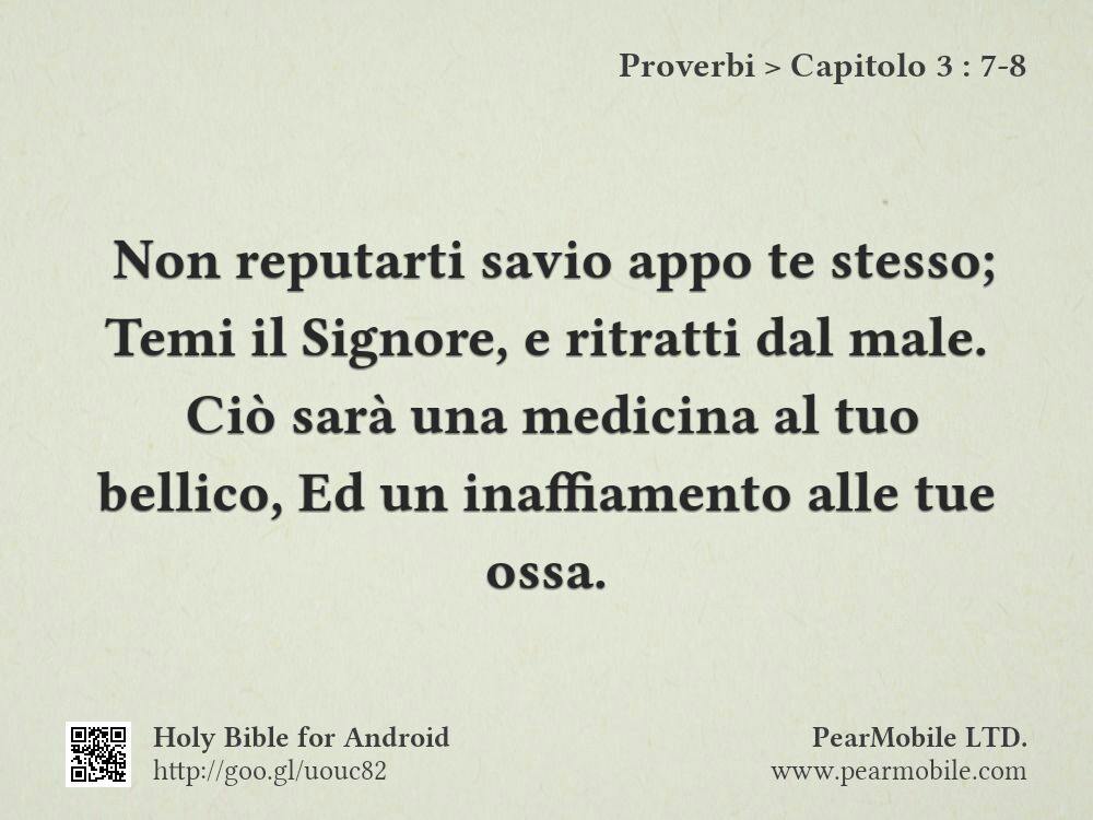 Proverbi, Capitolo 3:7-8